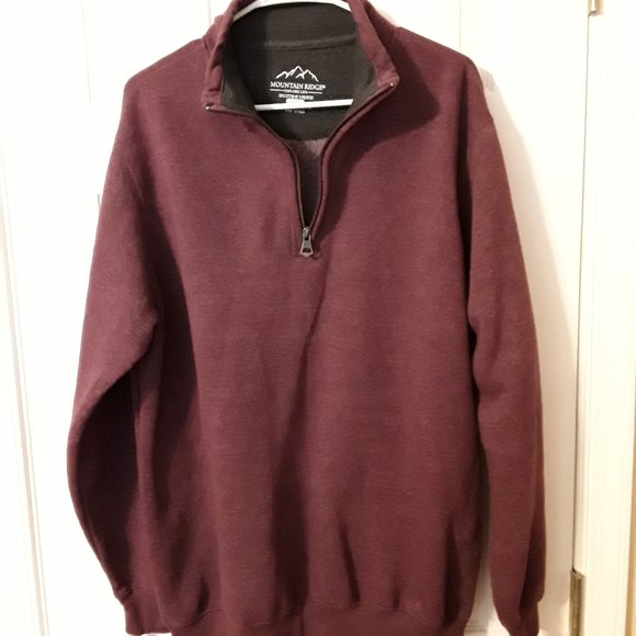 Mountain Ridge Mens 1/4 Zip Pullover sweatshirt AL maroon never worn - Picture 2 of 9